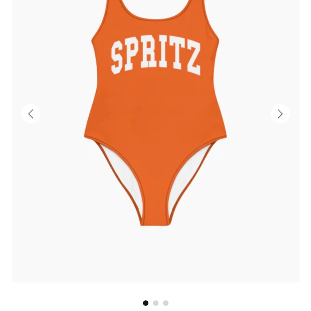 Spritz Orange One Piece Swimsuit Scoop Neck High Cut